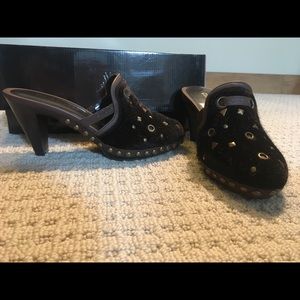 Colin Stuart faux fur clogs